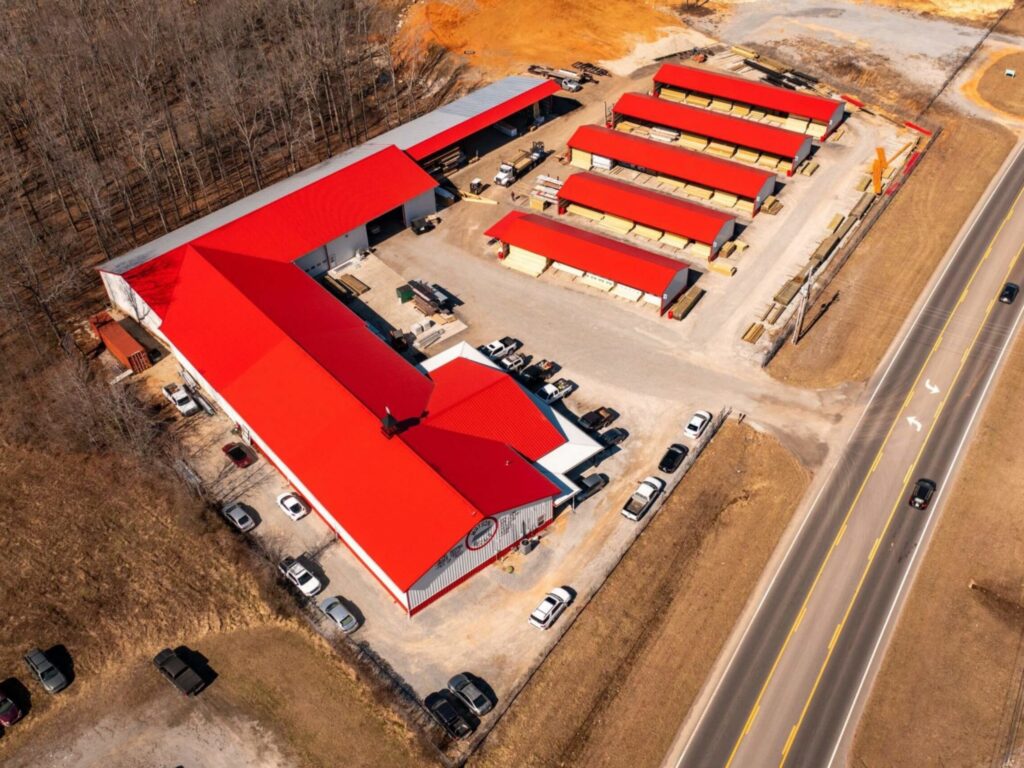 Aerial view of Watson Metals warehouse for metal supplies.