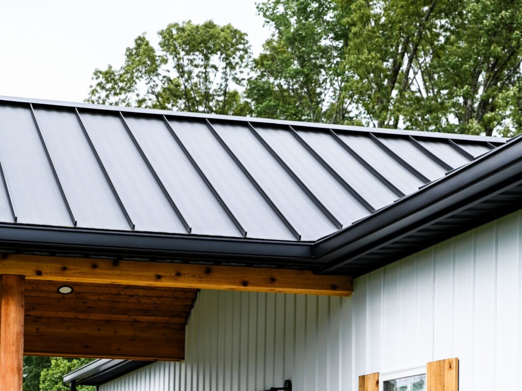 Close up standing seam metal roof